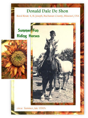 Donald Dale De Shon, Horseback Riding